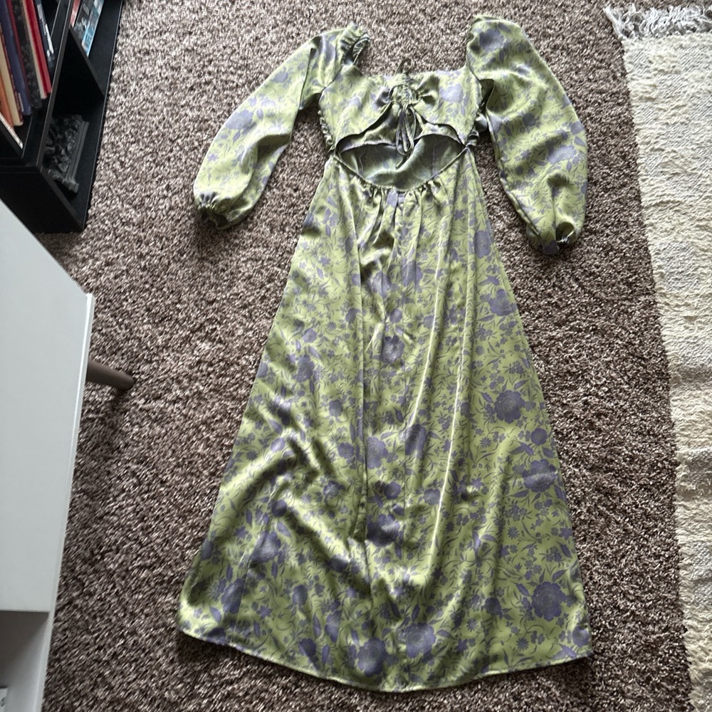 Urban Outfitters Green Long Sleeve Sundress